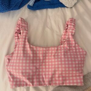 Pink Gingham Acta Wear sports bra